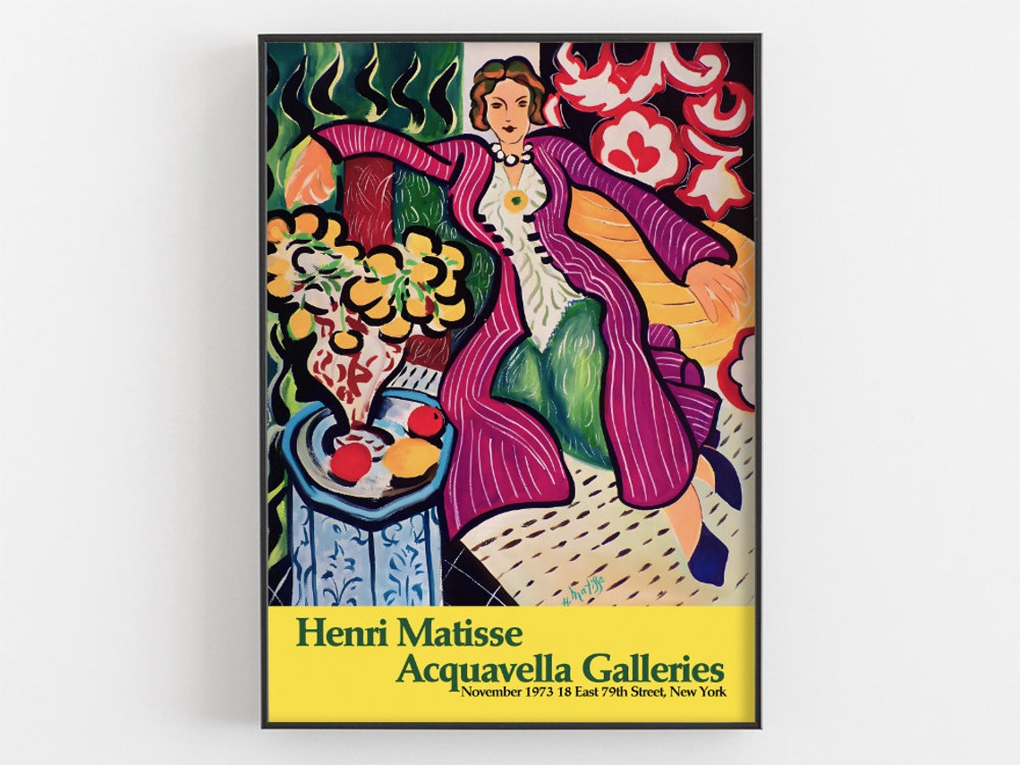 Matisse Exhibition Poster Femme Au Manteau Violet Print Woman In A Purple Coat Museum Wall Art Home Decor Flowers Artwork Artist Gifts