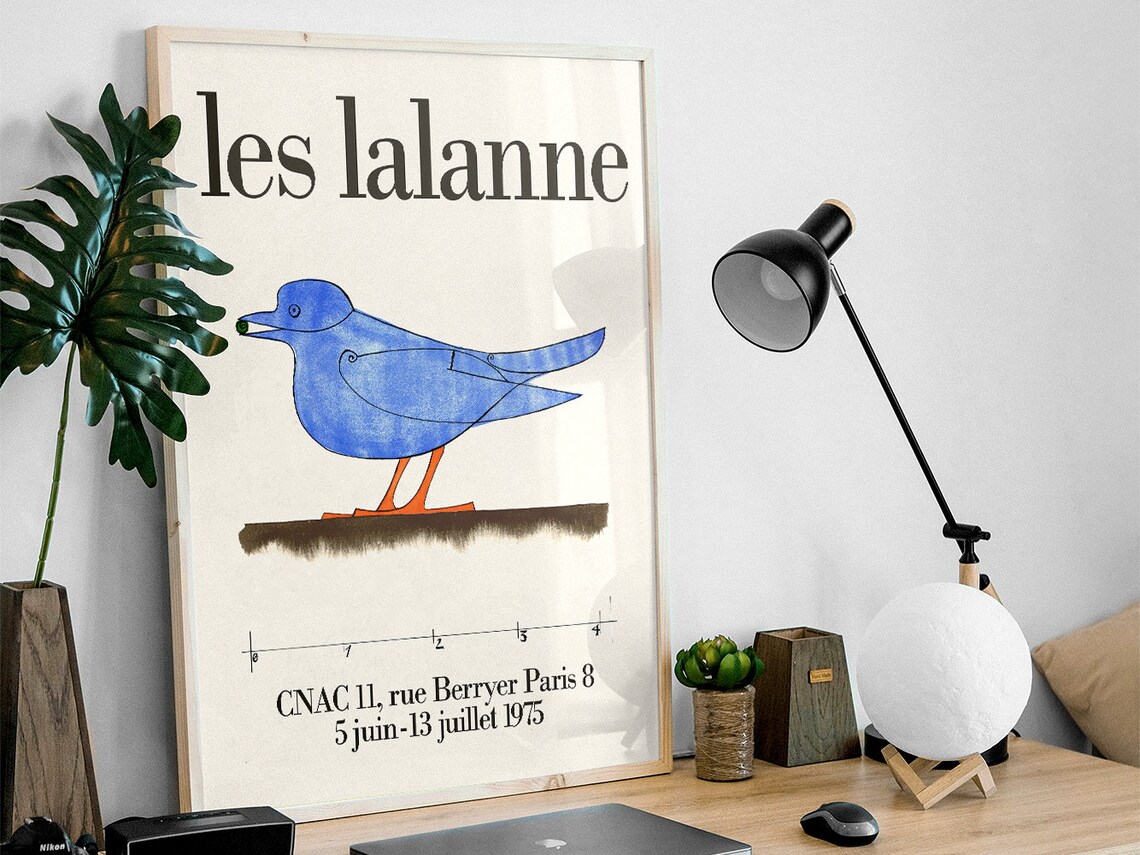 Les Lalanne Exhibition Poster Lalanne Bird Poster Paris Oiseau Bleu Mid Century Wall Art Museum Print Minimalist Decor Artist Gifts - Image 3