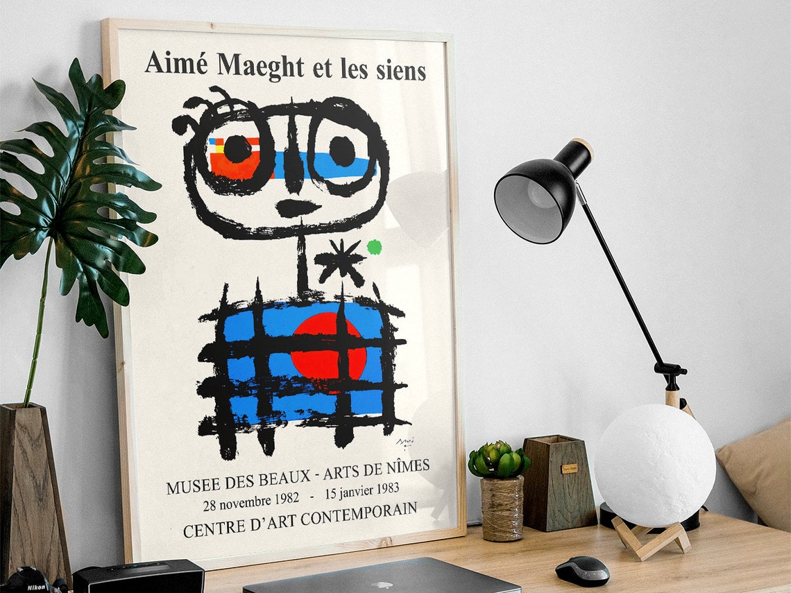 Joan Miro Colorful Abstract Face 1982 Nimes Exhibition Poster - Image 3