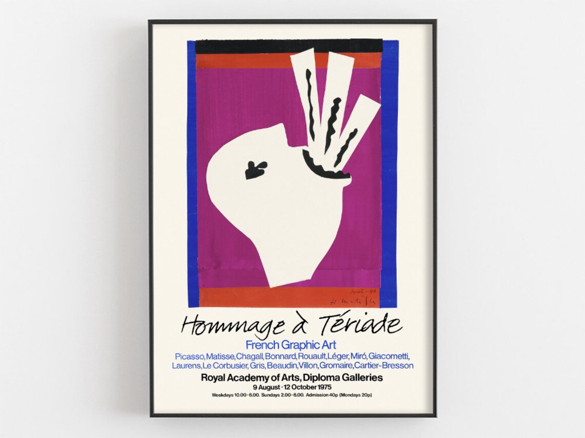 Hommage a Teriade French Graphic Art Royal Academy 1975 Exhibition Poster