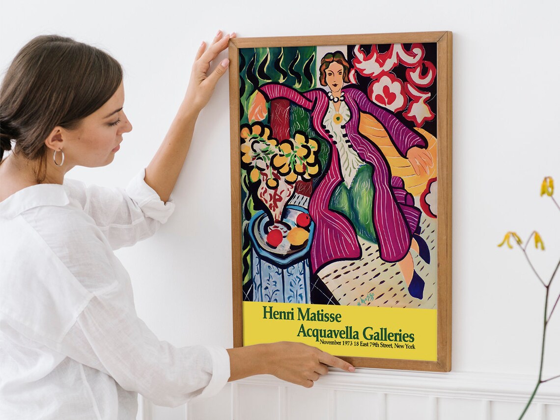 Henri Matisse Woman in Violet Coat 1973 Acquavella New York Gallery Poster - Image 4