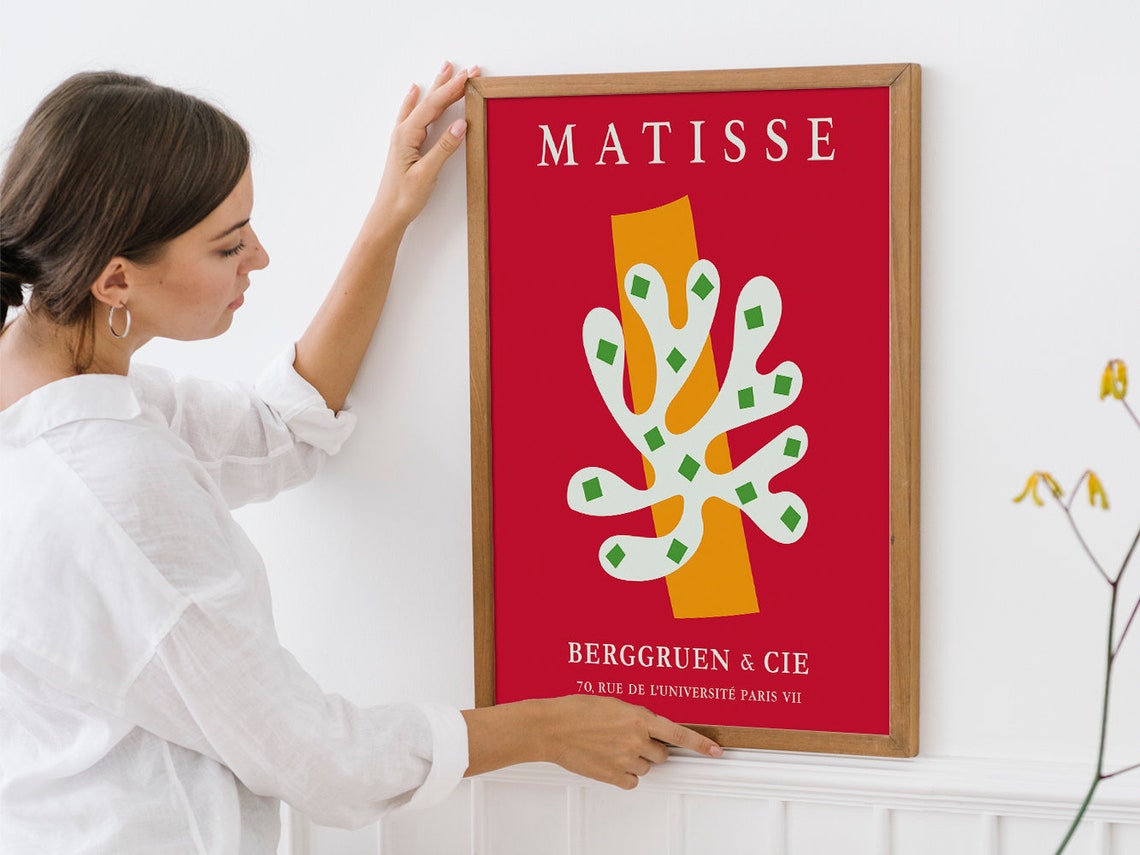 Henri Matisse Coral Cutout Red and Green Paris Gallery Poster - Image 4