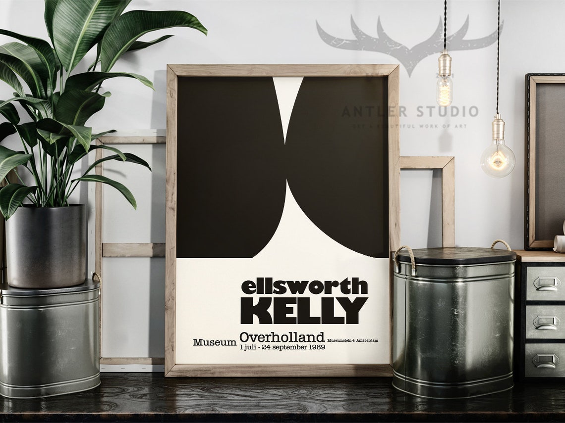 Ellsworth Kelly Black and White Abstract 1989 Amsterdam Poster - Image 2
