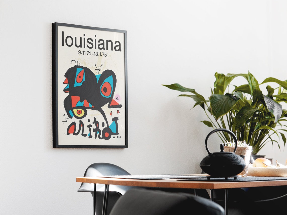 Joan Miro Louisiana 1974 Abstract Bird Creature Surrealist Poster - Image 2