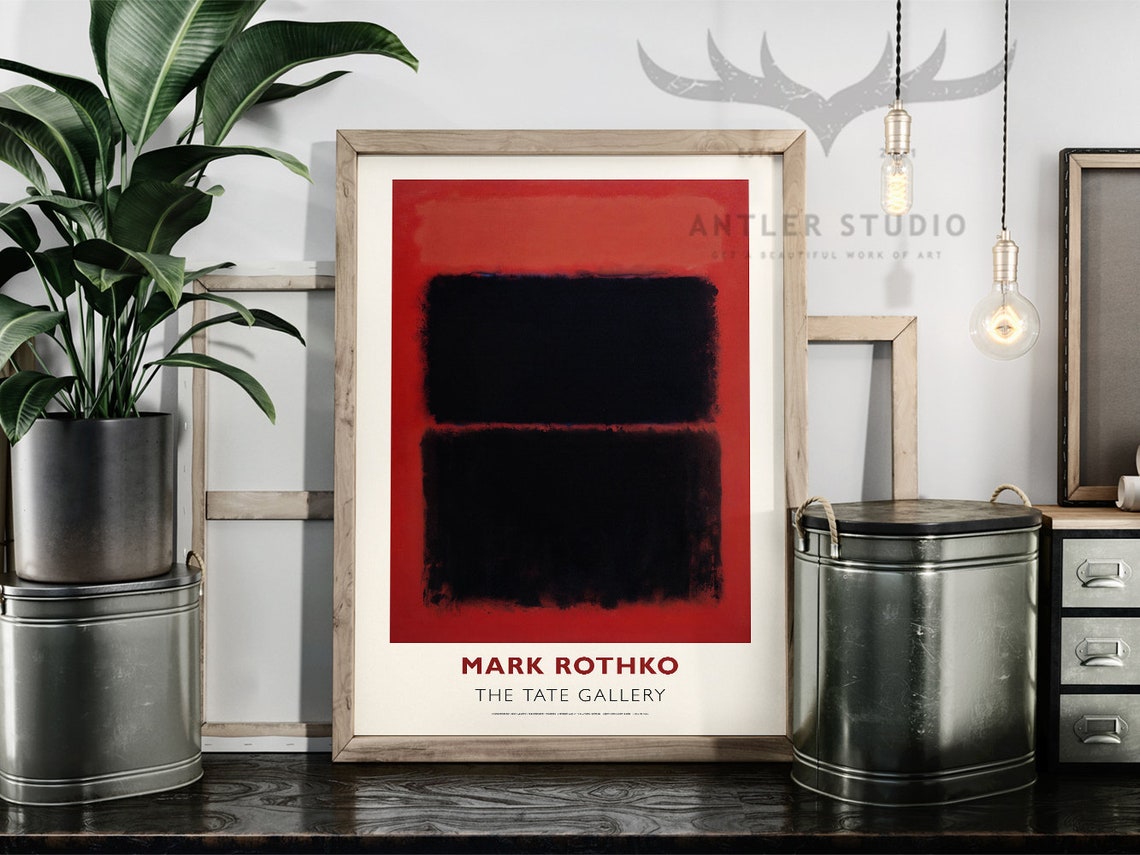 Mark Rothko Black on Red Color Field Tate Gallery London Poster - Image 2