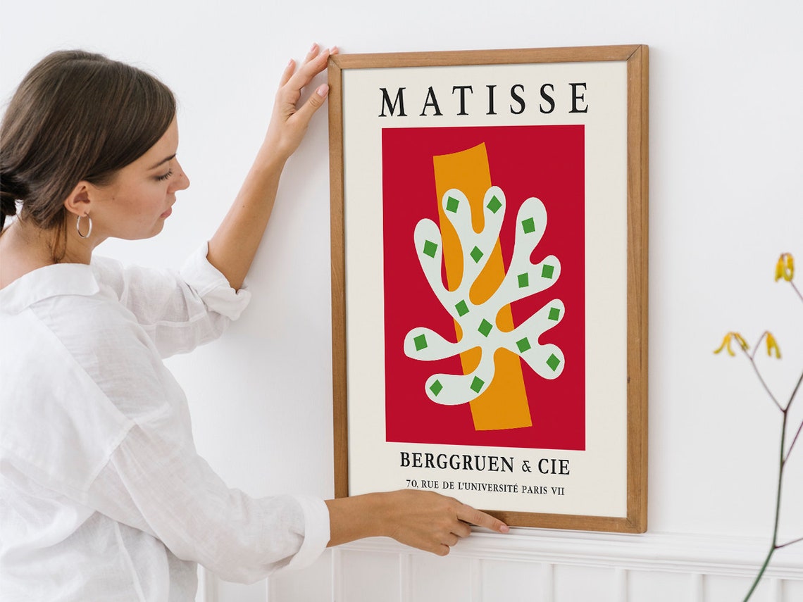 Henri Matisse White Coral Cutout Red Orange Paris Gallery Poster - Image 4