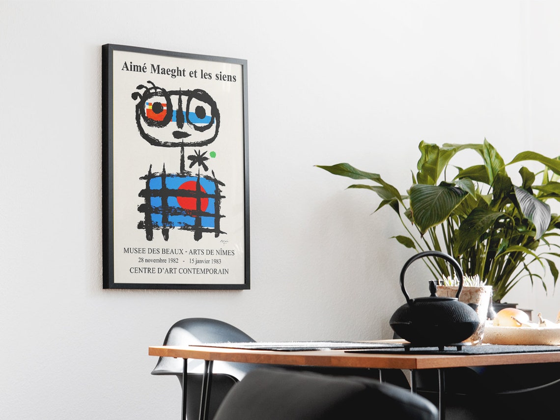 Joan Miro Colorful Abstract Face 1982 Nimes Exhibition Poster - Image 2