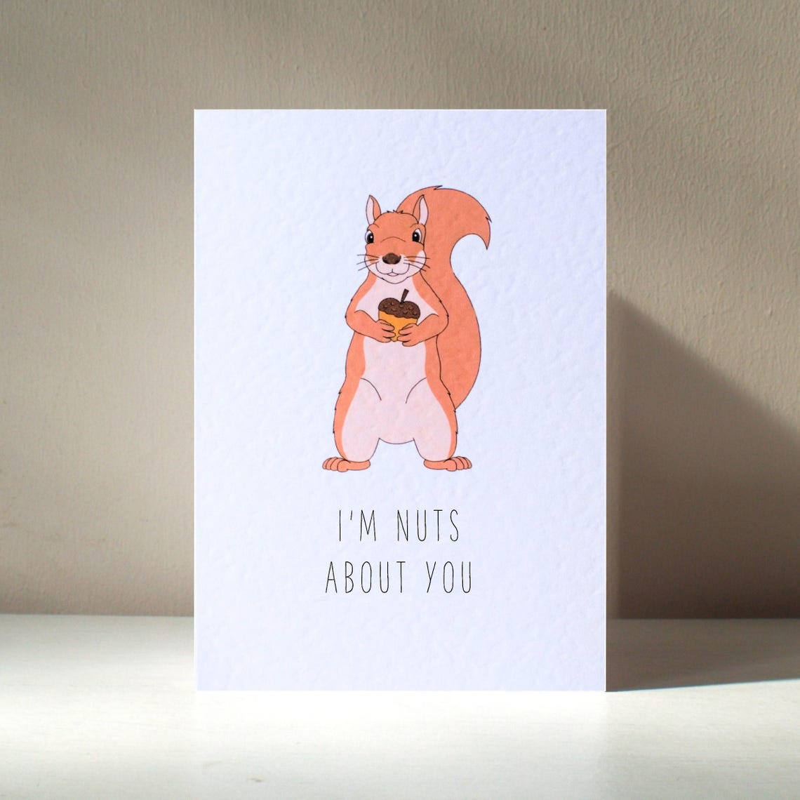 Cute Red Squirrel With Acorn I Am Nuts About You Love Card Poster