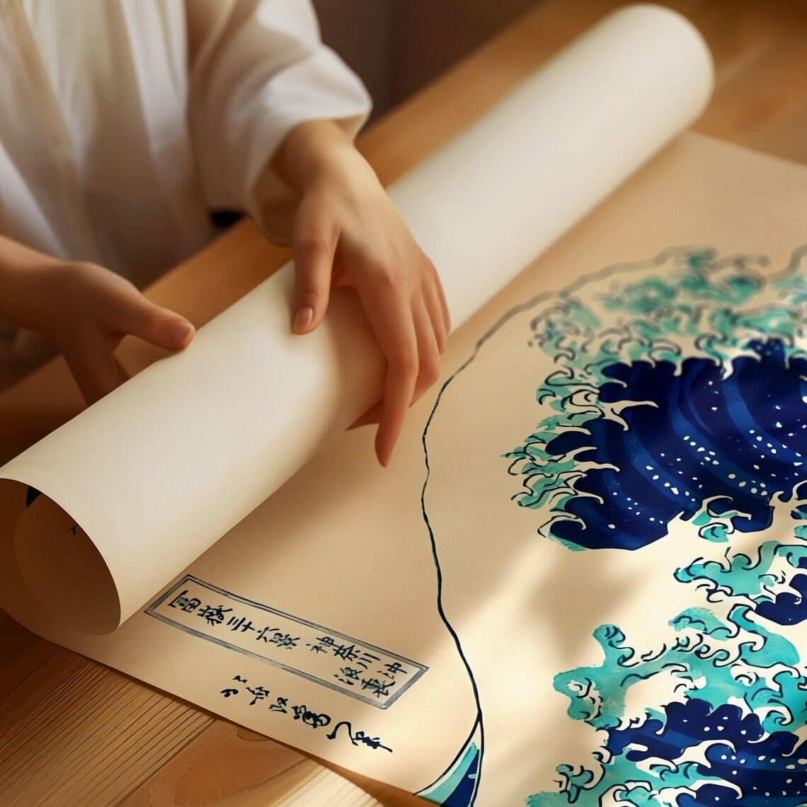 Hokusai The Great Wave Off Kanagawa Woodblock Museum Style Art Poster - Image 4