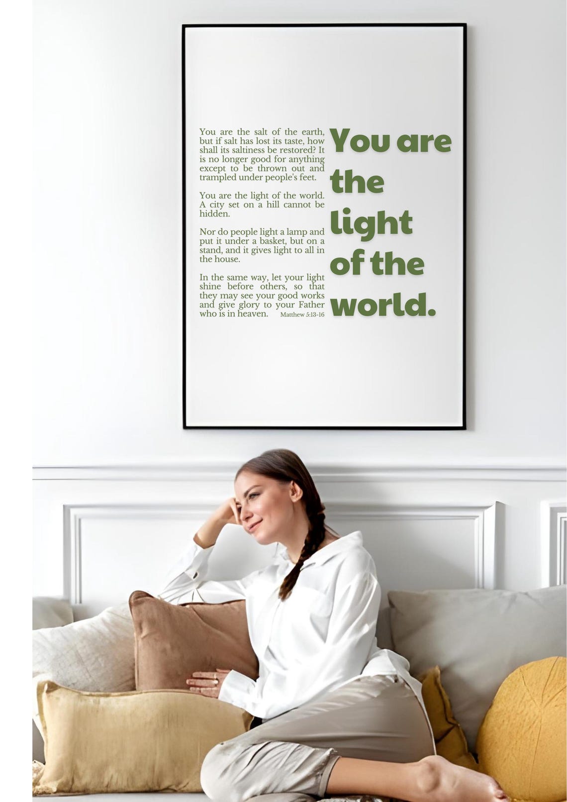 Salt And Light Matthew 513 16 Bible Verse Wall Art Christian Home Decor Modern Minimalist Scripture Definition Print Quote - Image 4