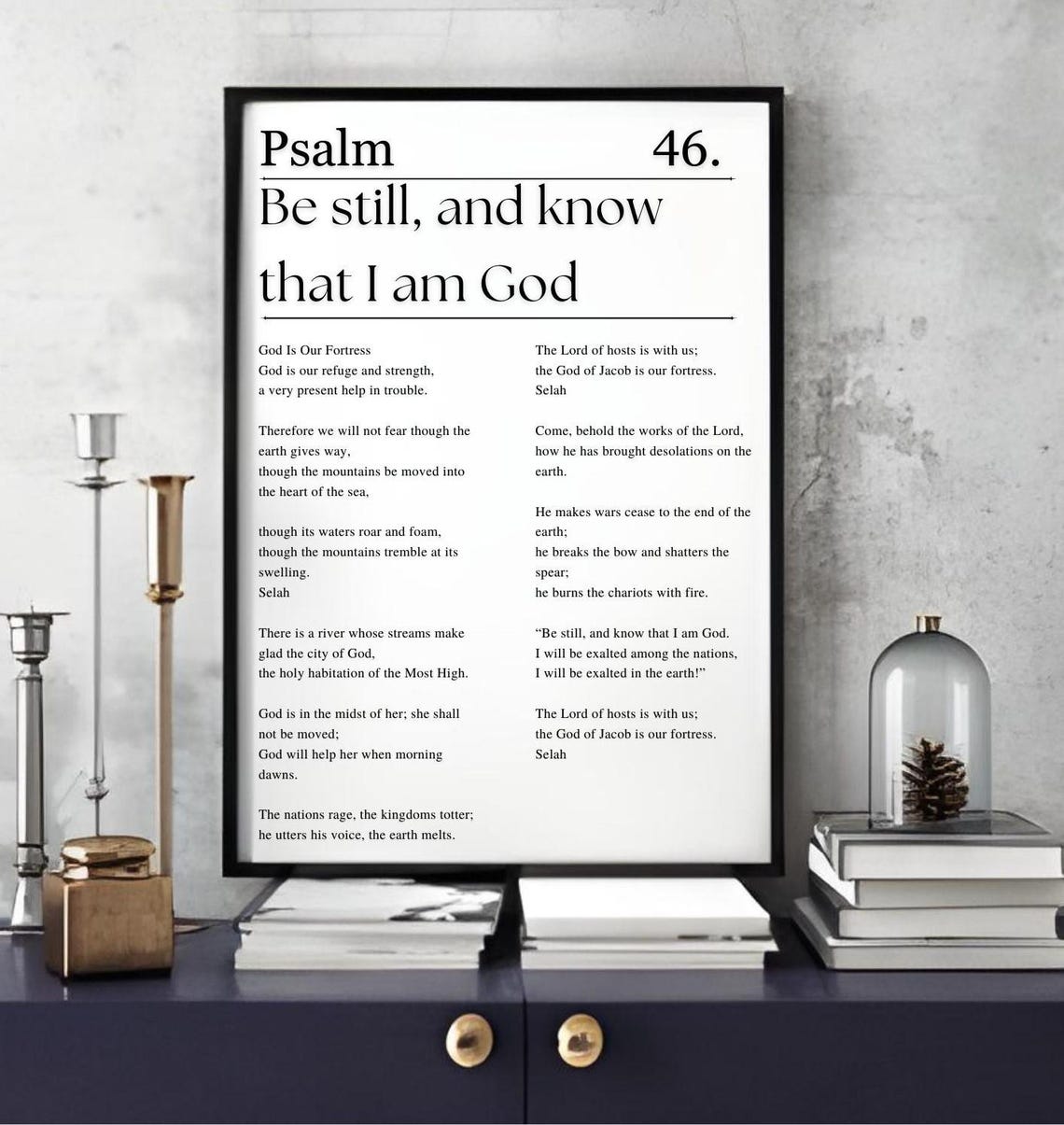 Psalm 46 Be Still And Know Bible Chapter Poster Bible Verse Wall Art Modern Minimalist Christian Wall Art Prayer Room Wall Art - Image 4