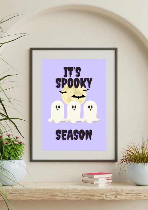 Its Spooky Season Poster Halloween Wall Print Autumn Home Decor Gothic Art