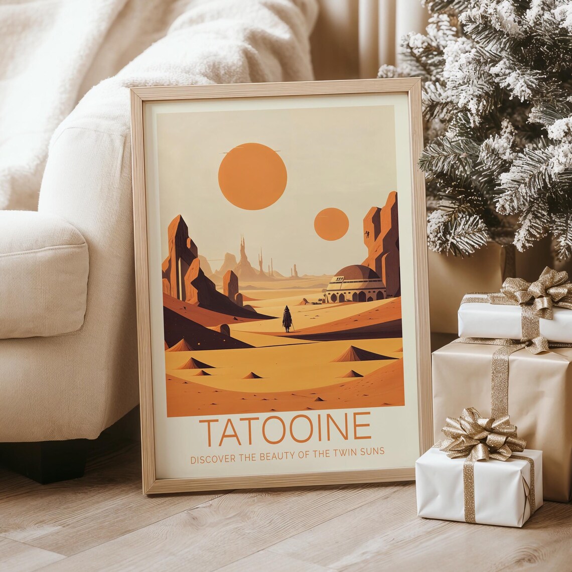 Star Wars Tatooine Twin Suns Desert Planet Sunset Wanderer Poster - Image 3