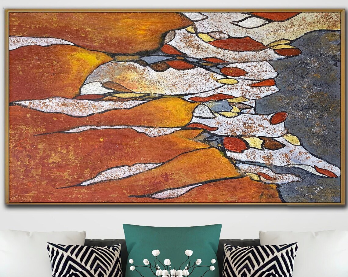 Fire Abstract Oil Painting, Art Deco Art Print - Image 3