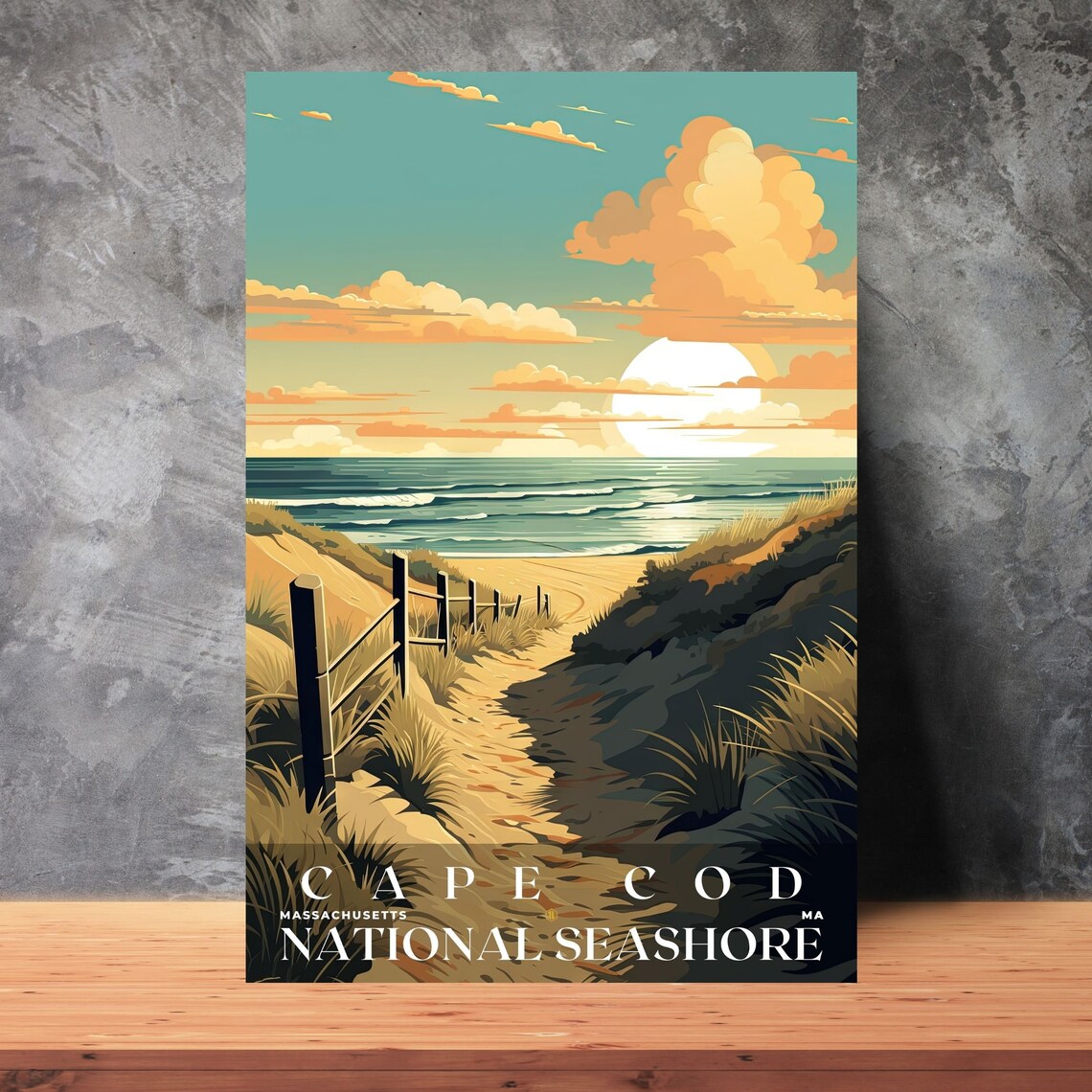 Cape Cod National Seashore Retro Travel Poster - Image 3