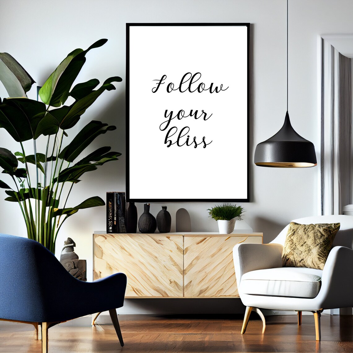 Follow Your Bliss Inspirational Quote Home Decor Art Print - Image 4