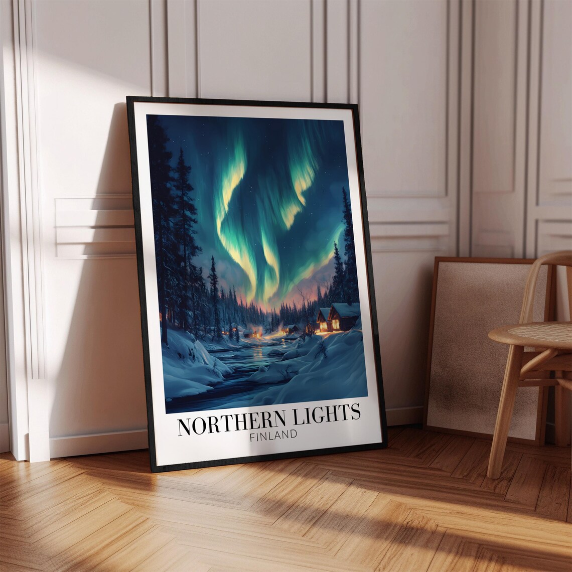 Northern Lights Finland Travel Poster, Europe - Image 4