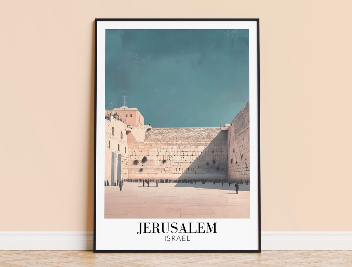 Jerusalem Israel Western Wall Plaza Sacred Landmark Art Poster