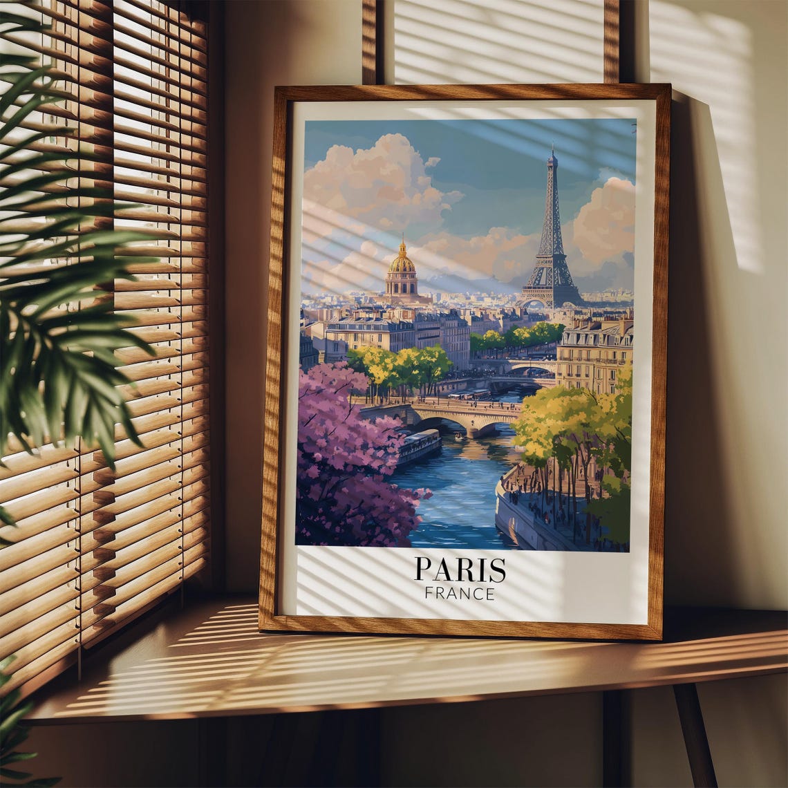 Paris Eiffel Tower Seine Les Invalides Spring Blossom Travel Poster - Image 3