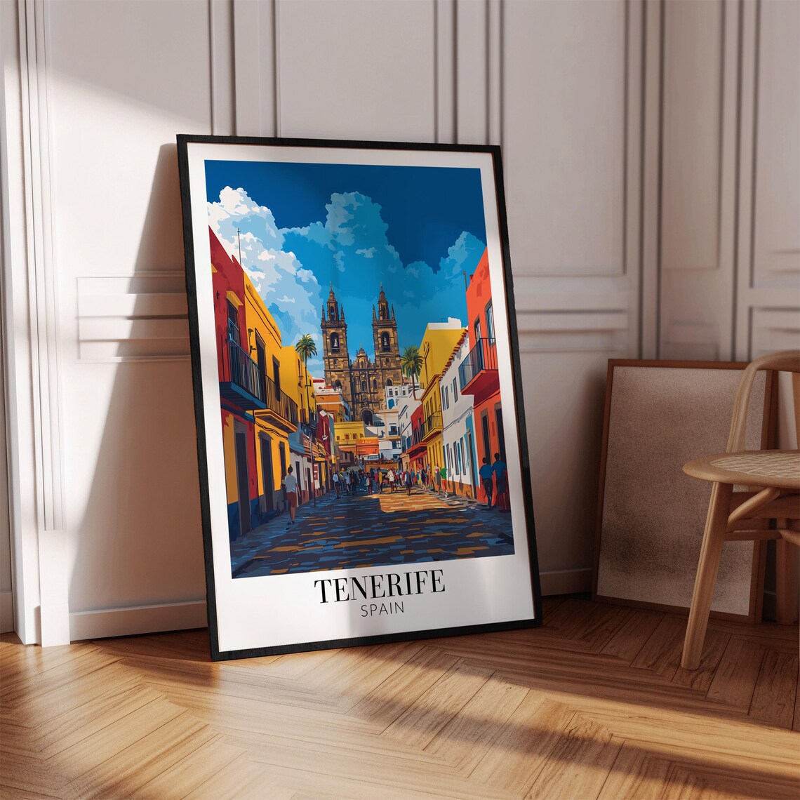 Tenerife Spain Colorful Colonial Street Poster With Twin Towers - Image 3