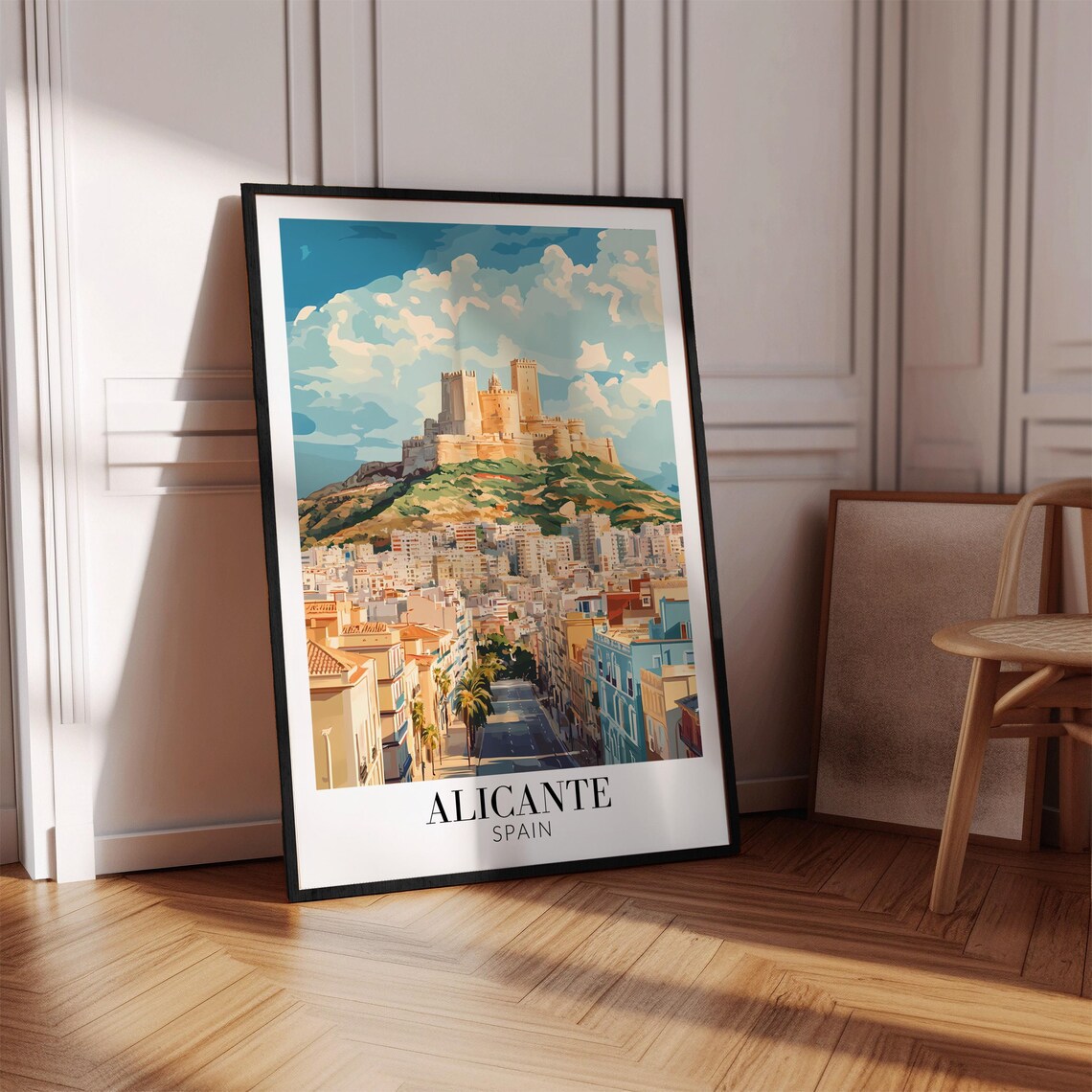 Alicante Spain Santa Barbara Castle Hilltop View Travel Poster - Image 3