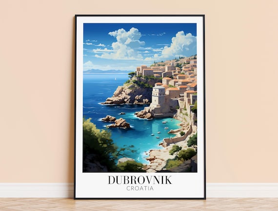 Dubrovnik Print Croatia Travel Wall Art City Poster Framed Or Unframed Home Decor Wedding And Housewarming Gift Personalised