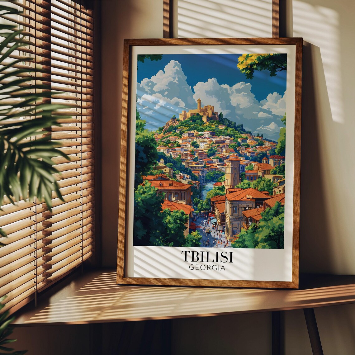 Tbilisi Georgia Old Town Hillside Fortress Panoramic View Poster - Image 3