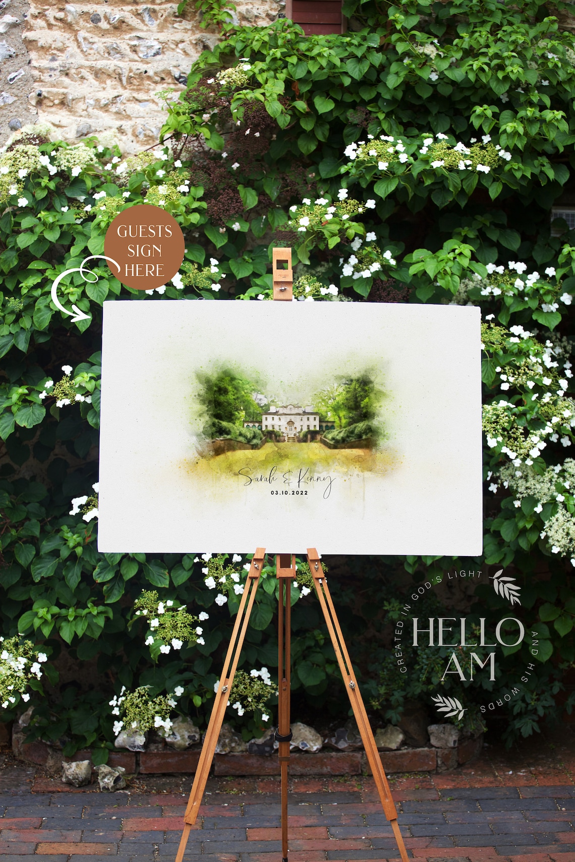 Wedding Venue Watercolor Art Print, Guest Book Alternative - Image 2