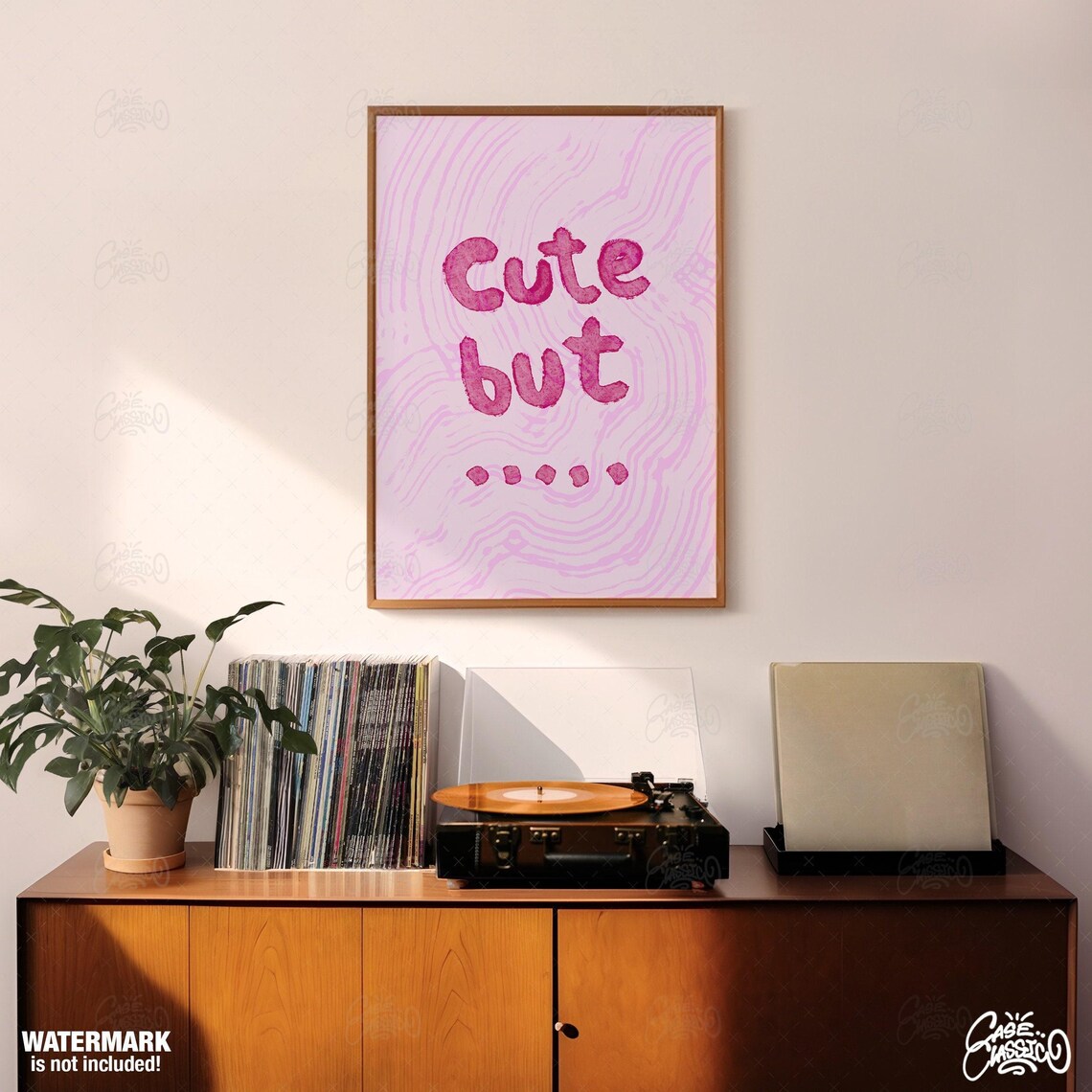 Cute But Pink Watercolor Blob Letter Trendy Girl Room Poster - Image 2