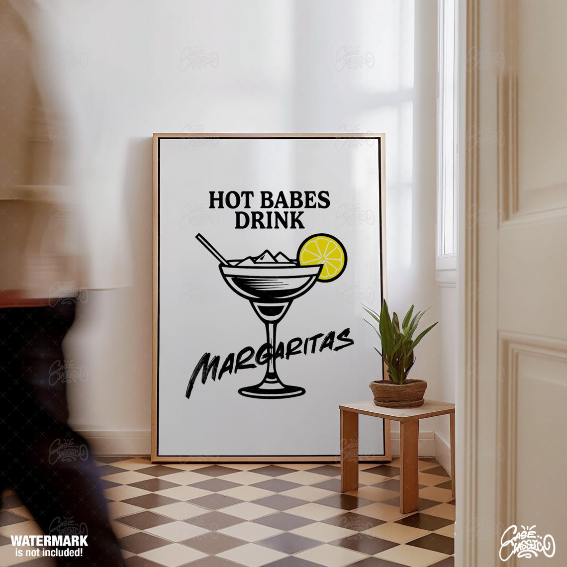 Hot Babes Drink Margaritas Cocktail Glass Fun Sassy Quote Poster - Image 4