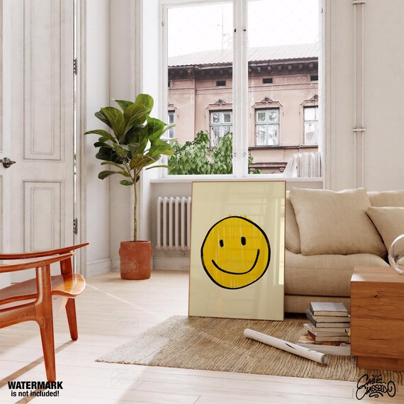 Smile Poster Trendy Wall Art Smiley Cute Poster Indie Room Decor Fine Art Prints Aesthetic Room Decor Minimalist Wall Art