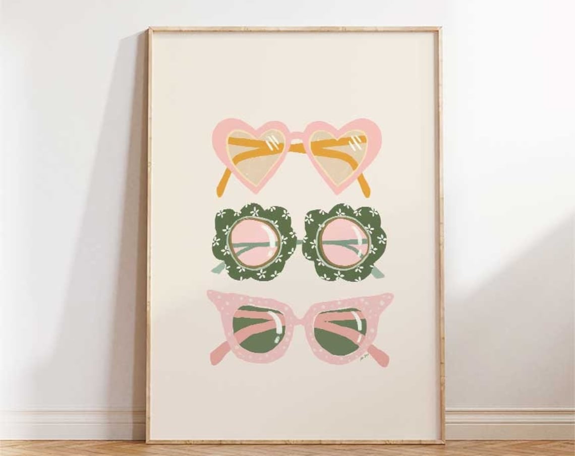 Cheerful Sunnies Art Print, Girly Nursery Decor