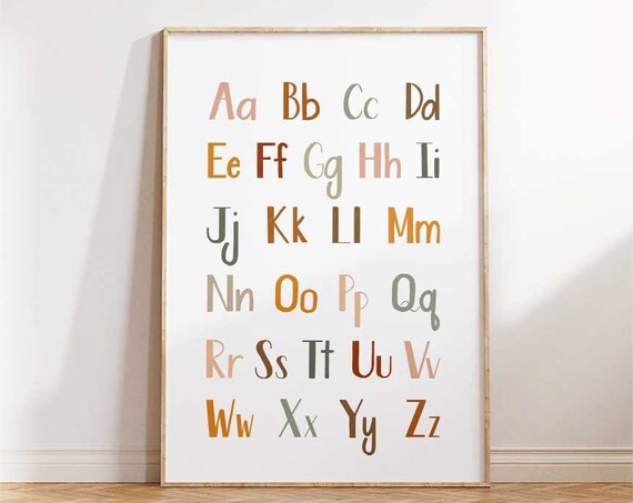 Alphabet Nursery Classroom Kids Educational Poster Print