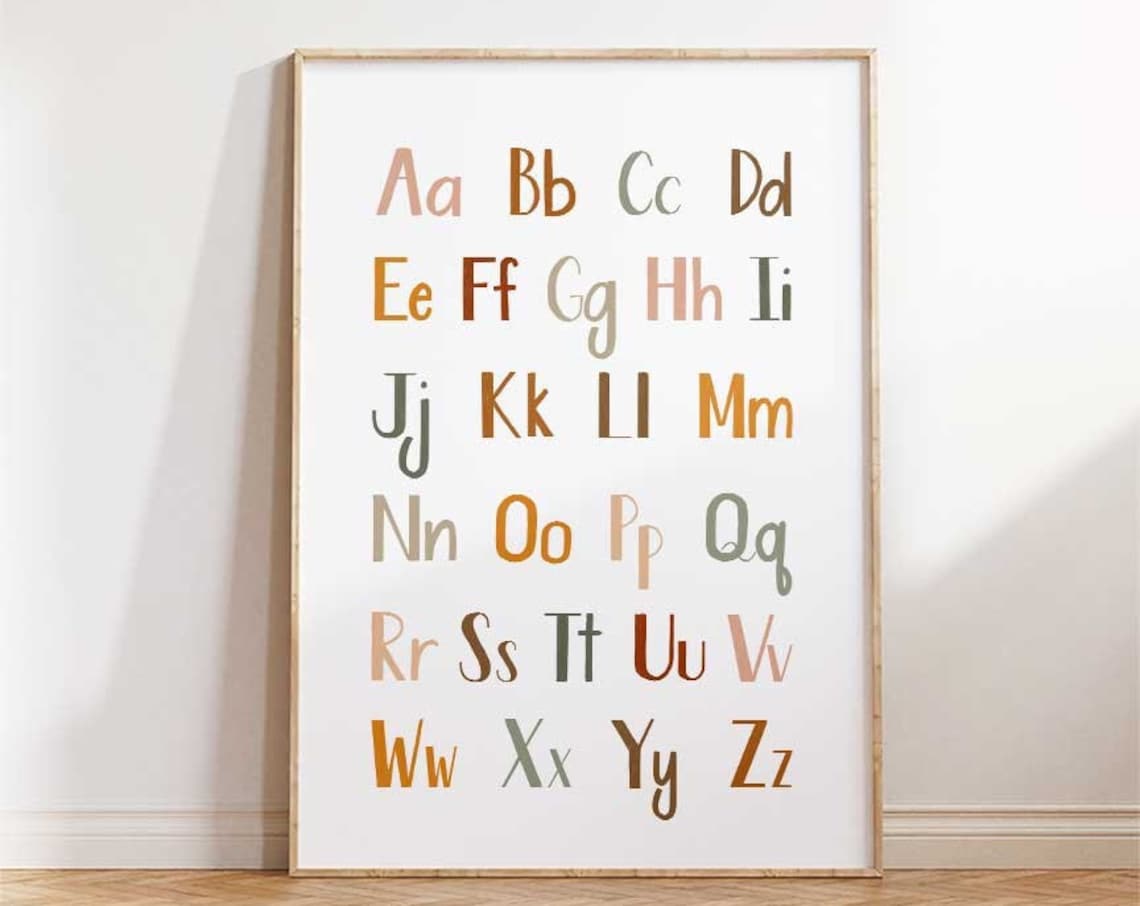 Alphabet Nursery Classroom Kids Educational Poster Print