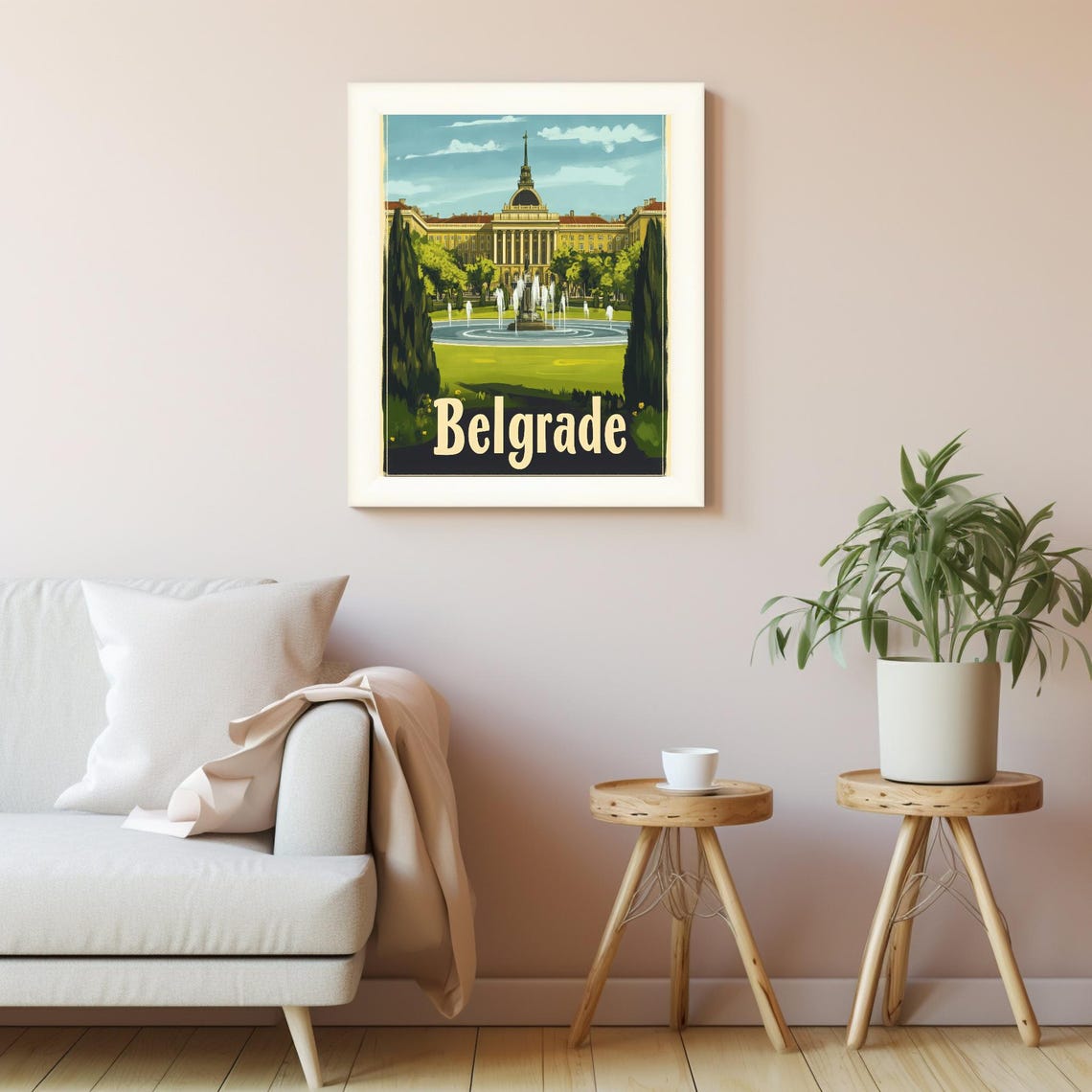 Belgrade Vintage Travel Poster With Classic Architecture And Lush Park Surroundings - Image 2