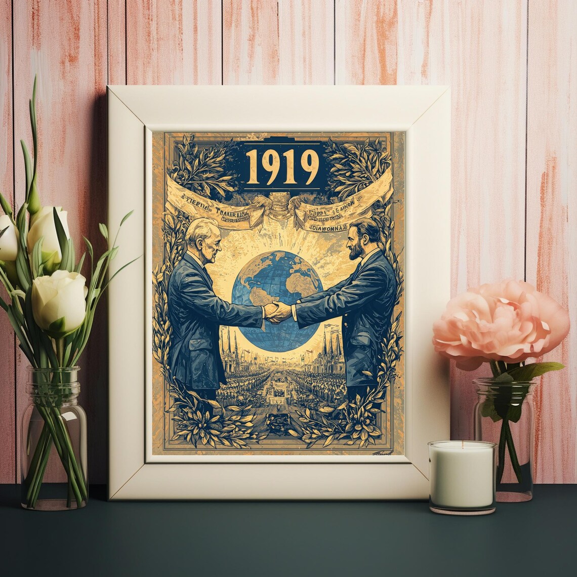 Vintage Diplomacy And Unity, Historical Wall Art - Image 2