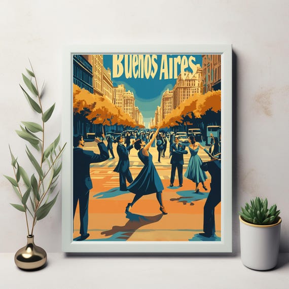Buenos Aires Dance Scene, Retro Poster