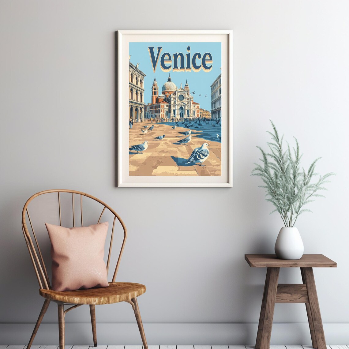 Vintage Venice Illustration, St Marks Square Architecture - Image 3