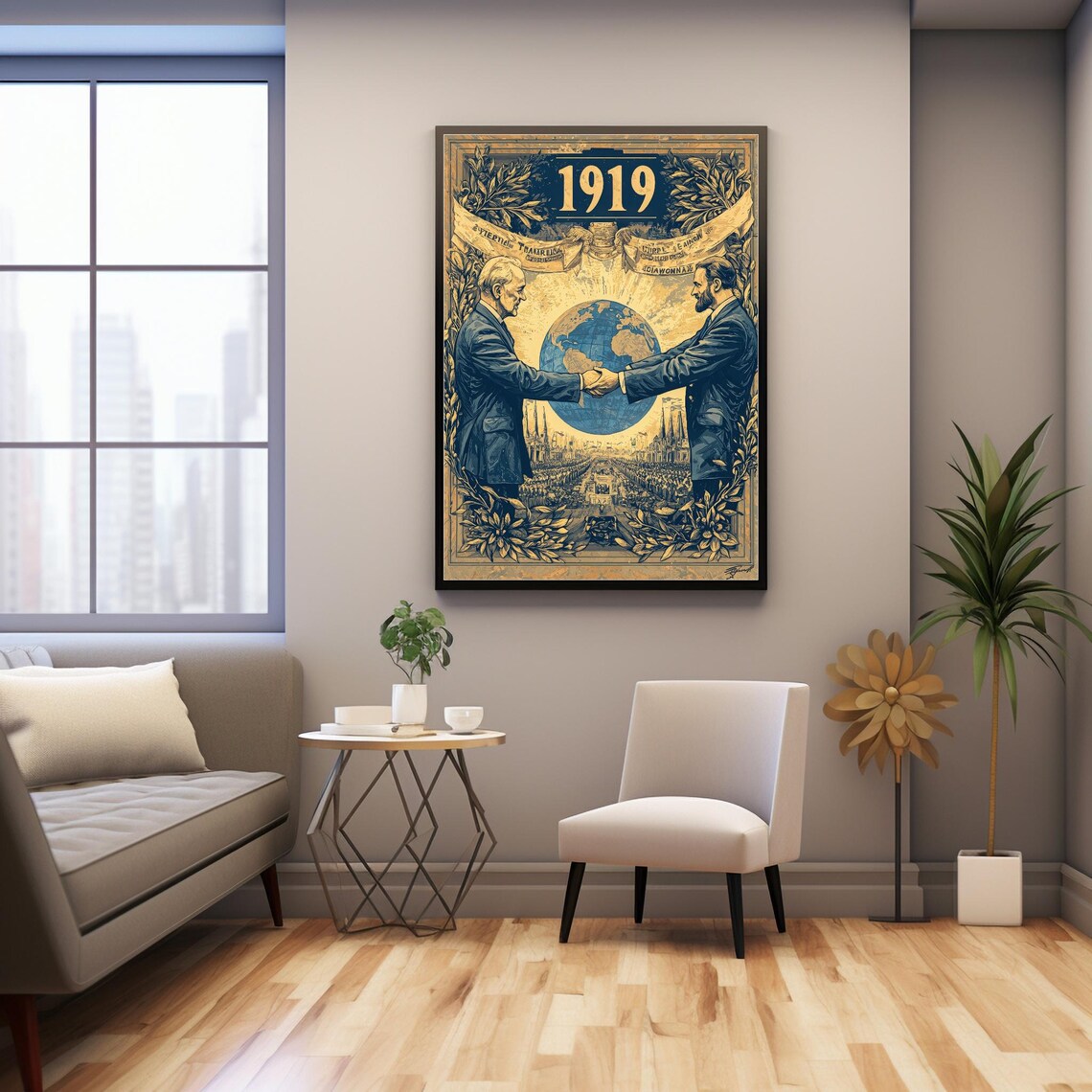Vintage Diplomacy And Unity, Historical Wall Art - Image 3