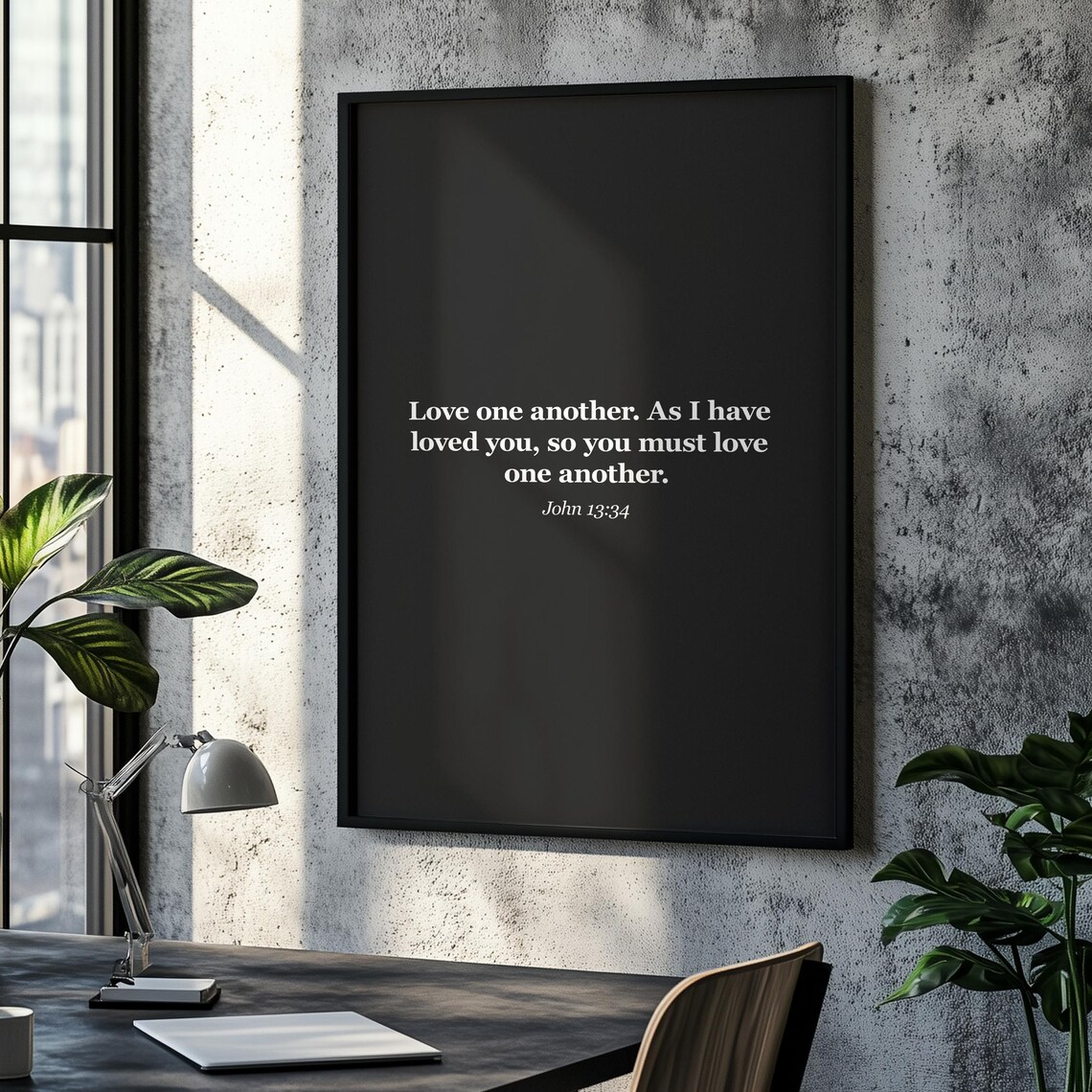 Love One Another Bible Verse Poster Christian Wall Art Inspirational Scripture Faith Decor Quote Minimal