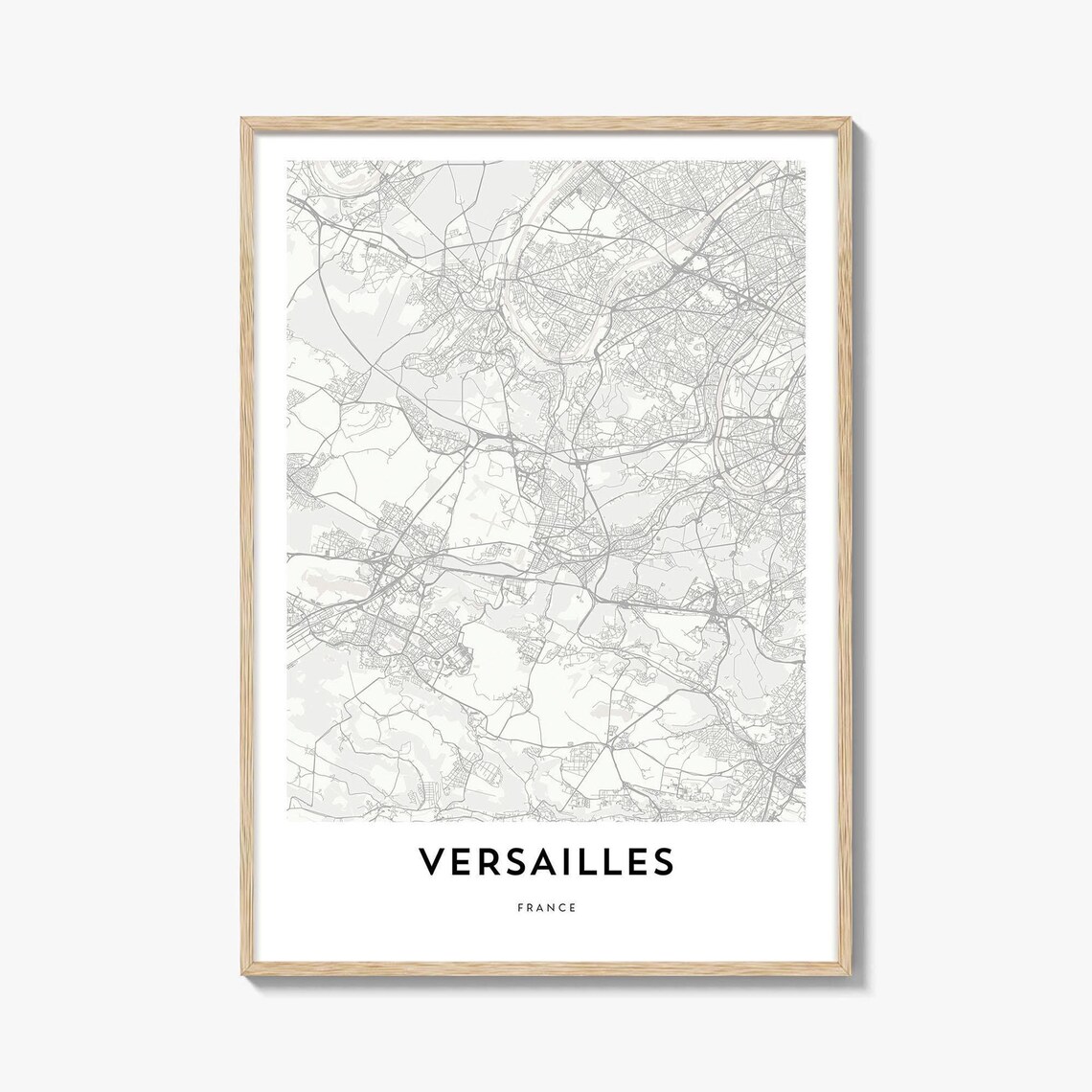 Versailles France Minimalist Cream City Map Art Gift Travel Poster