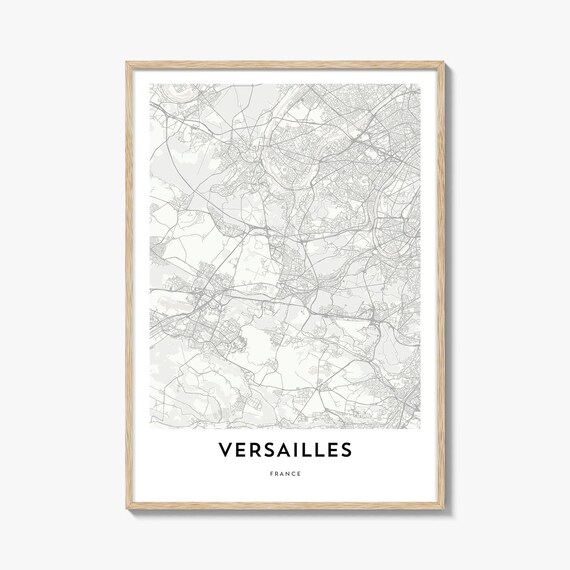 Versailles France Minimalist Cream City Map Art Gift Travel Poster