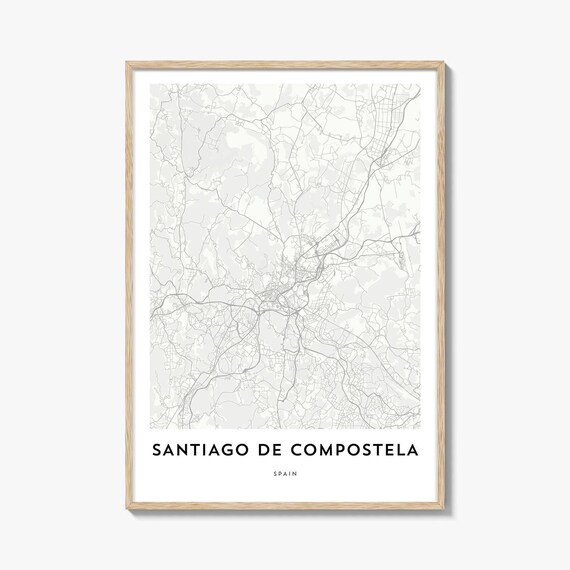 Santiago de Compostela Spain Minimalist Pilgrim City Map Art Poster