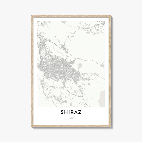 Minimalist Shiraz Iran City Street Map Gift Poster Art Design
