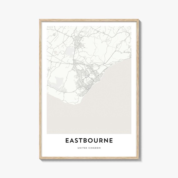 Eastbourne United Kingdom Minimalist Seaside Street Map City Poster