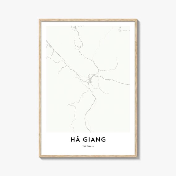 Hà Giang Vietnam Minimalist Map Northern Mountains Travel Art Poster