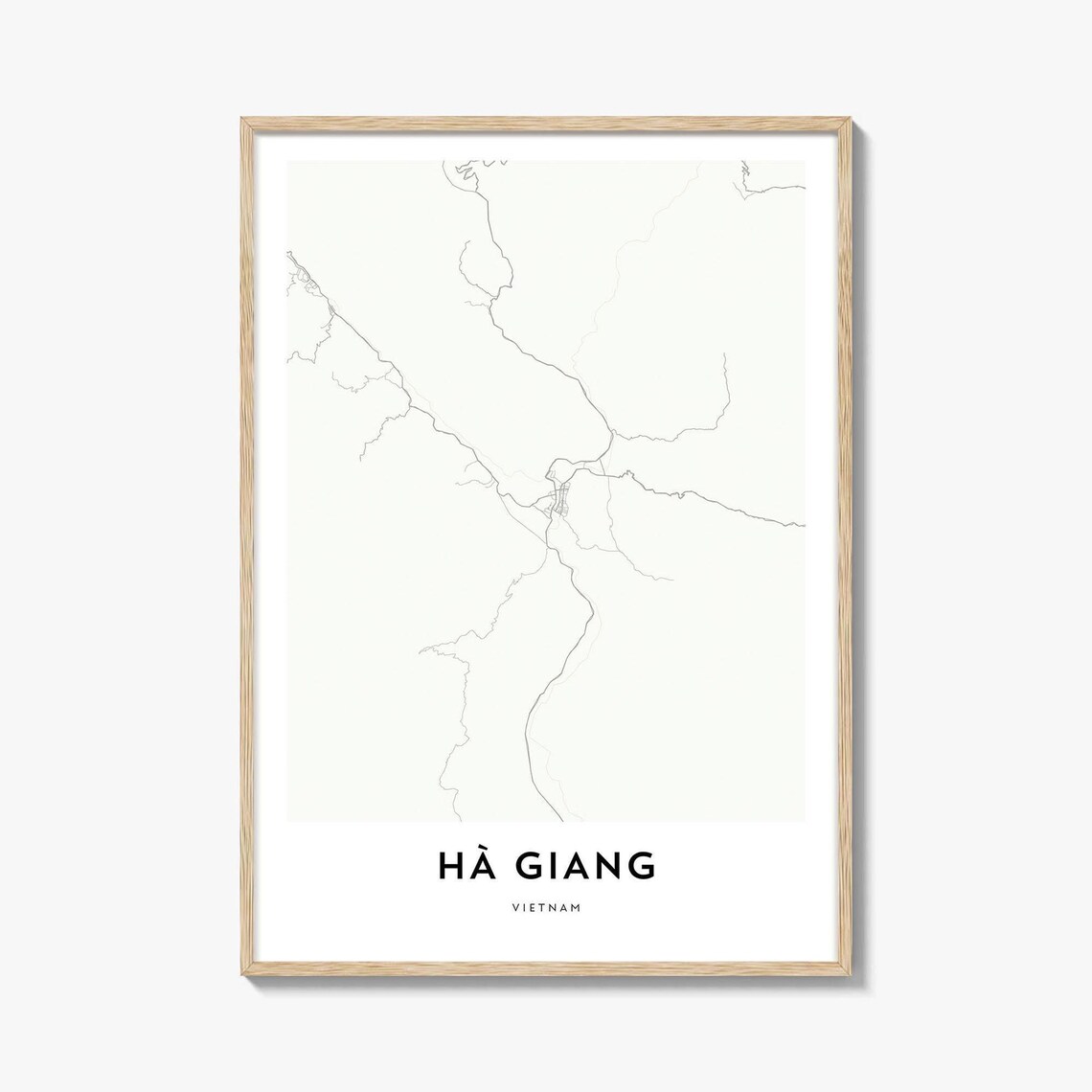 Hà Giang Vietnam Minimalist Map Northern Mountains Travel Art Poster