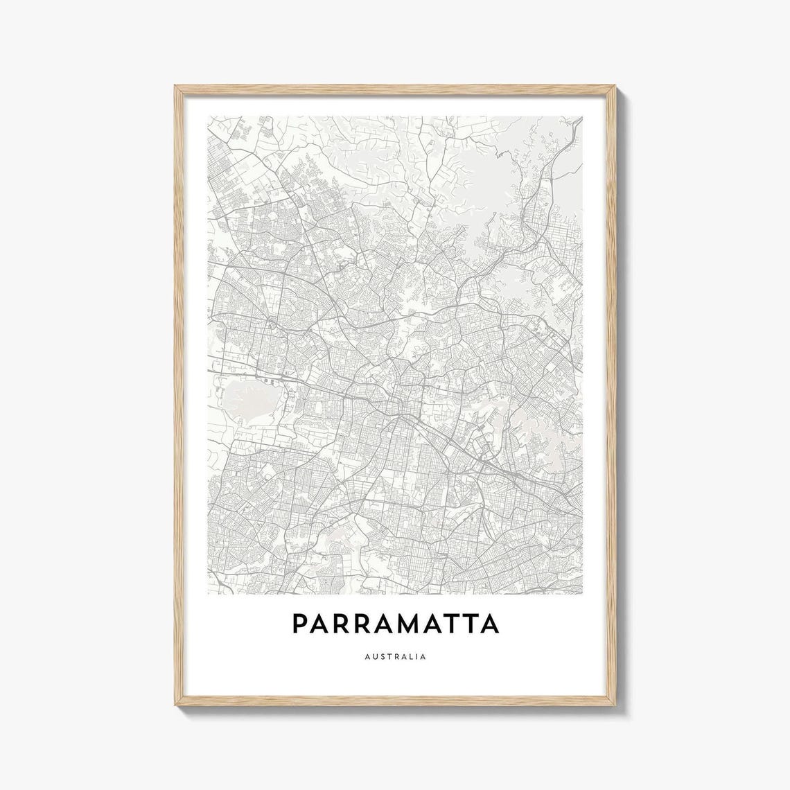 Parramatta Australia Minimalist City Map Line Art Poster Wall Decor