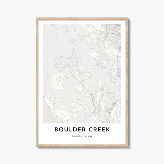 Boulder Creek California USA Minimalist City Street Map Line Art Poster