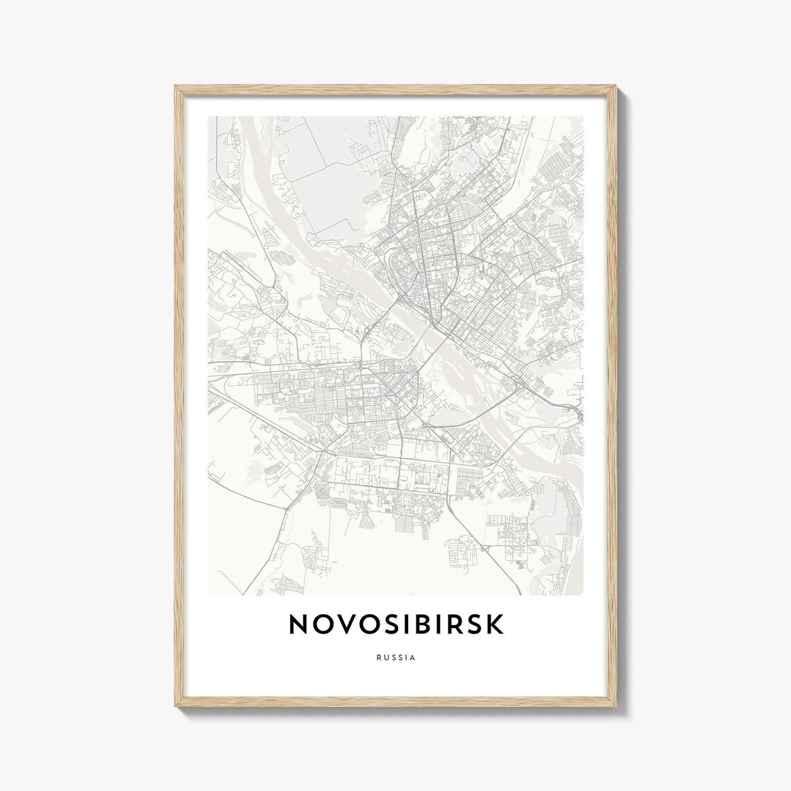 Novosibirsk Russia Minimalist Detailed City Street Map Art Poster